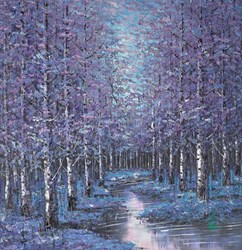 Tranquil by Inam - Original Painting on Stretched Canvas sized 37x37 inches. Available from Whitewall Galleries